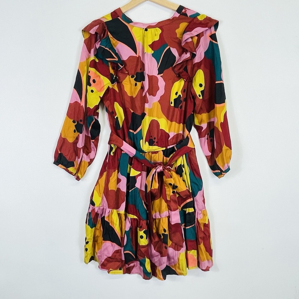 NEW Marine Layer Women Medium Elise Dress Exploded Floral Ruffle Tiered Bold - Picture 5 of 8